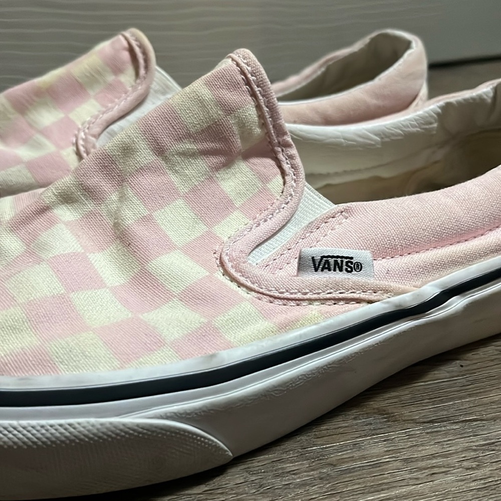 Pink checkered vans